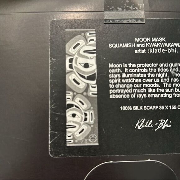 magenta moon mask silk teal blue luxury scarf wrap - Picture 14 of 16